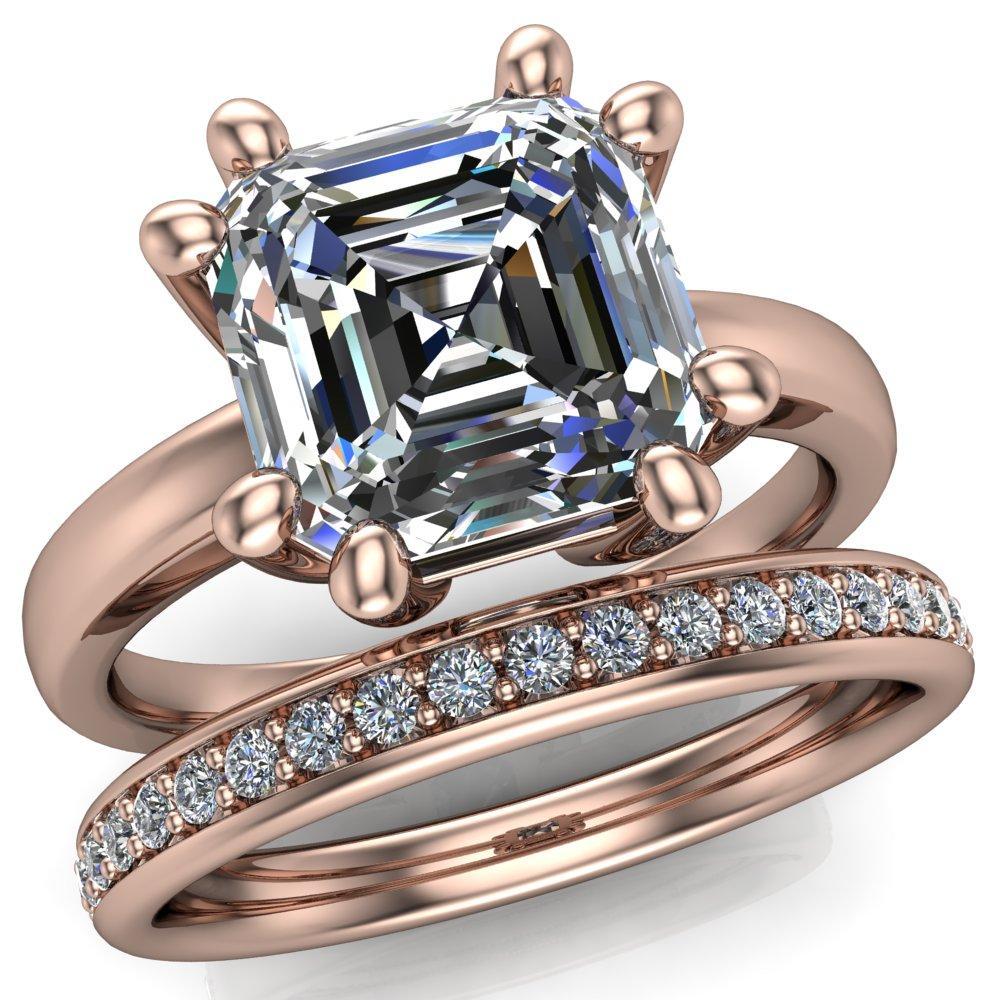 Deborah Asscher Moissanite 8 Prong Ring-Custom-Made Jewelry-Fire & Brilliance ®