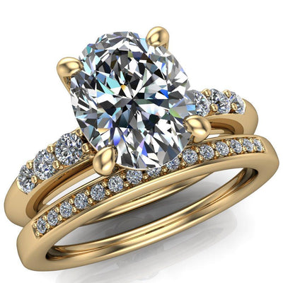 Decade Oval Moissanite Multi Stone 4 Prong Ring-Custom-Made Jewelry-Fire & Brilliance ®