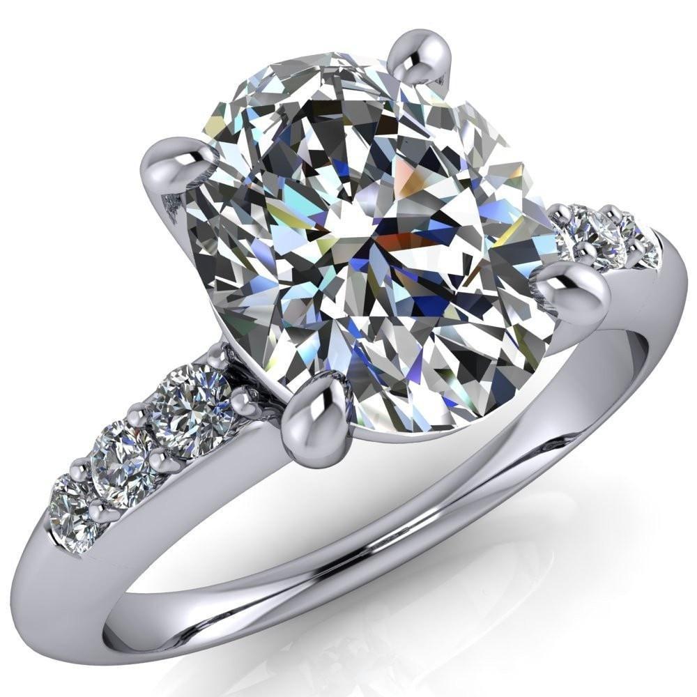 Decade Oval Moissanite Multi Stone 4 Prong Ring-Custom-Made Jewelry-Fire & Brilliance ®