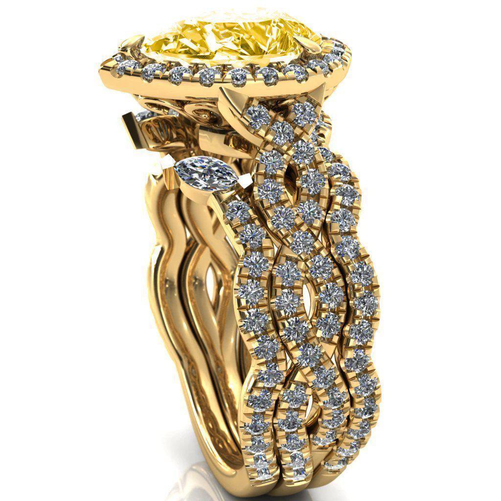 Delaney Pear Canary Yellow Halo Diamond 3/4 Infinity Eternity Ring-FIRE & BRILLIANCE