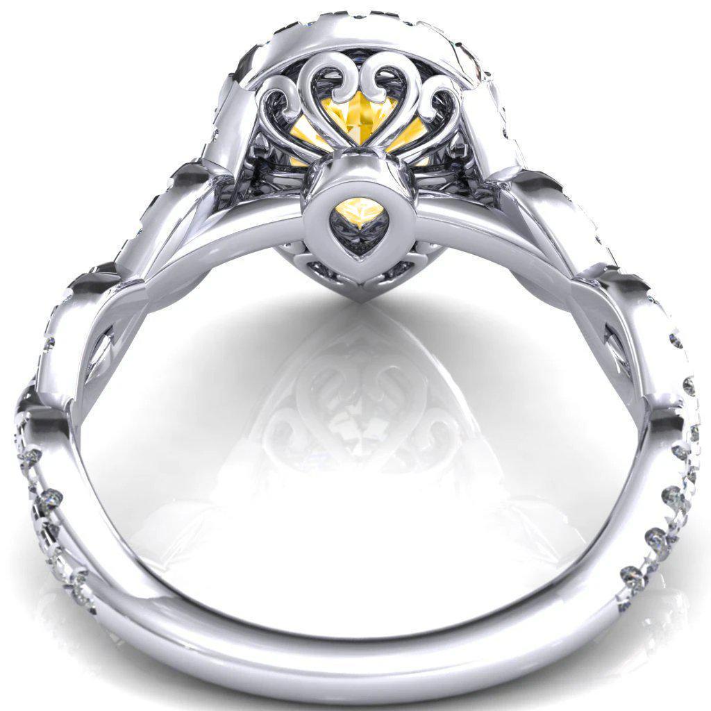 Delaney Pear Canary Yellow Halo Diamond 3/4 Infinity Eternity Ring-FIRE & BRILLIANCE