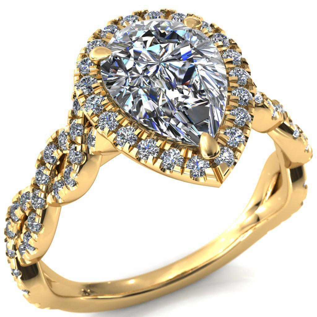 Delaney Pear Moissanite Halo Diamond 3/4 Infinity Eternity Ring-Custom-Made Jewelry-Fire & Brilliance ®