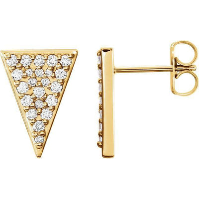 Diamond or Moissanite Full Triangle Earrings-Moissanite Earrings-Fire & Brilliance ®