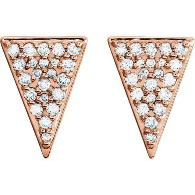 Diamond or Moissanite Full Triangle Earrings-Moissanite Earrings-Fire & Brilliance ®