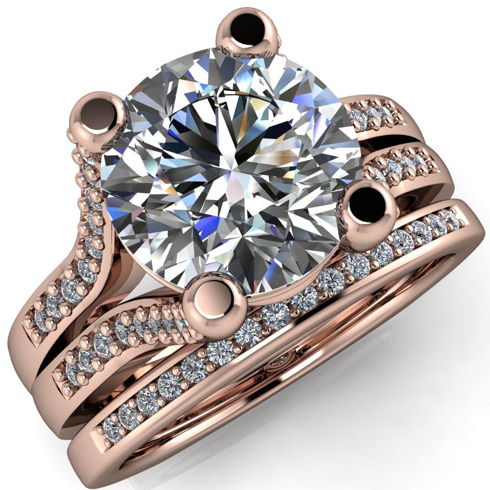 Dylan Round Moissanite Split Diamond Channel Setting-Custom-Made Jewelry-Fire & Brilliance ®
