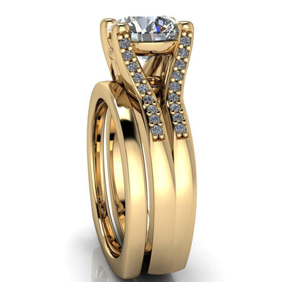 Dylan Round Moissanite Split Diamond Channel Setting-Custom-Made Jewelry-Fire & Brilliance ®