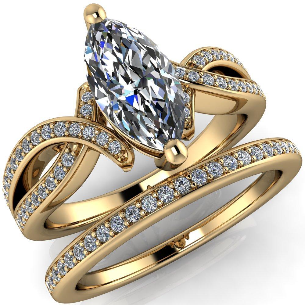 Eden Marquise Moissanite Diamond Channel Split Shank Ring-Custom-Made Jewelry-Fire & Brilliance ®