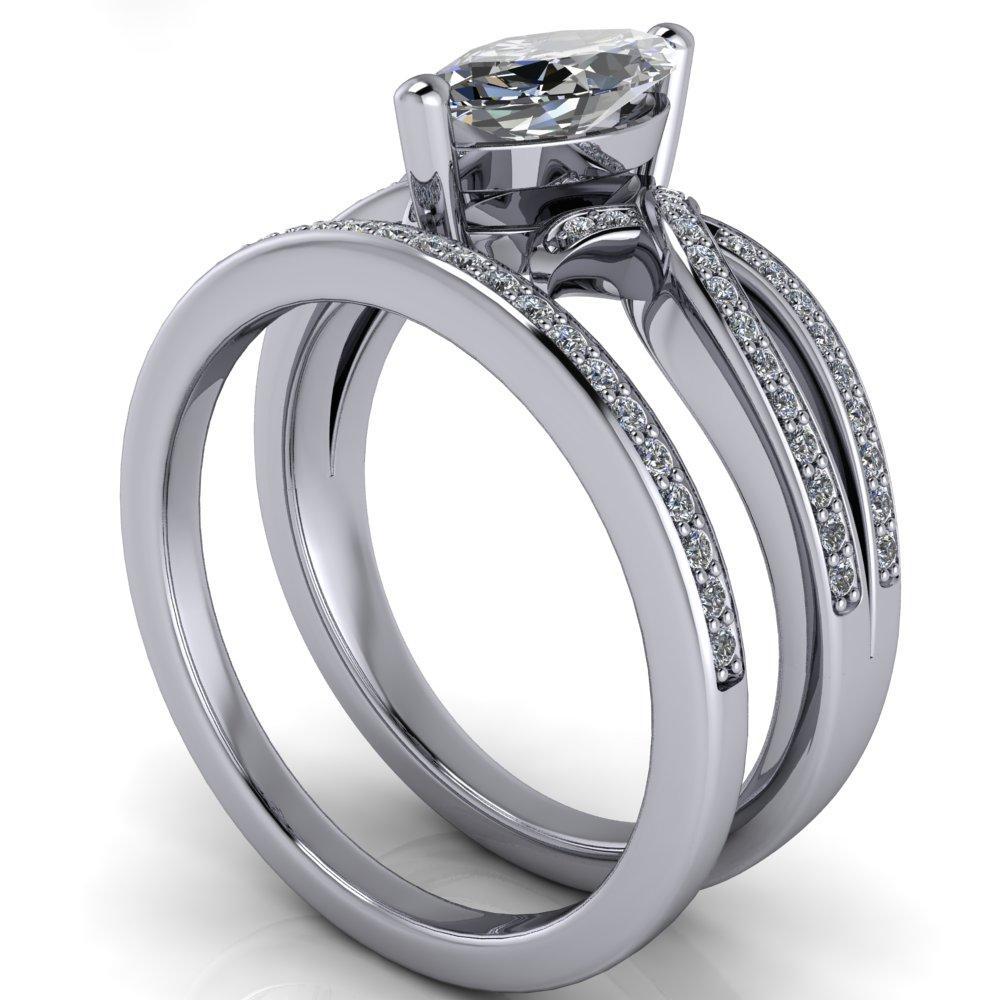 Eden Marquise Moissanite Diamond Channel Split Shank Ring-Custom-Made Jewelry-Fire & Brilliance ®