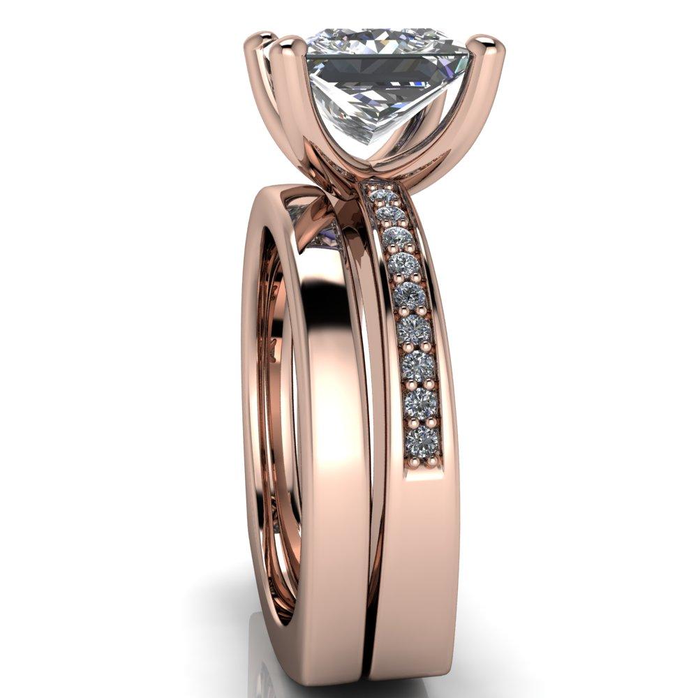 Ellis Princess/Square Diamond Channel 4 Prong Euro Shank Ring-Custom-Made Jewelry-Fire & Brilliance ®