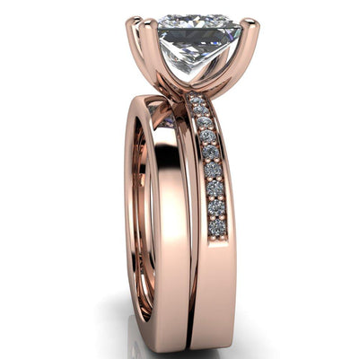 Ellis Princess/Square Diamond Channel 4 Prong Euro Shank Ring-Custom-Made Jewelry-Fire & Brilliance ®