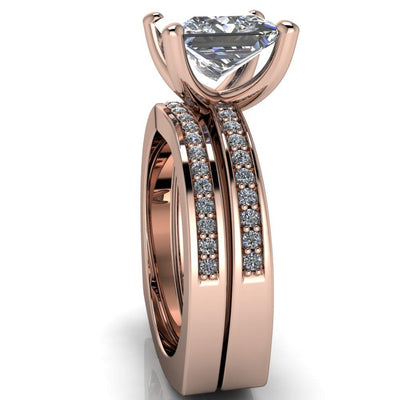 Ellis Princess/Square Diamond Channel 4 Prong Euro Shank Ring-Custom-Made Jewelry-Fire & Brilliance ®