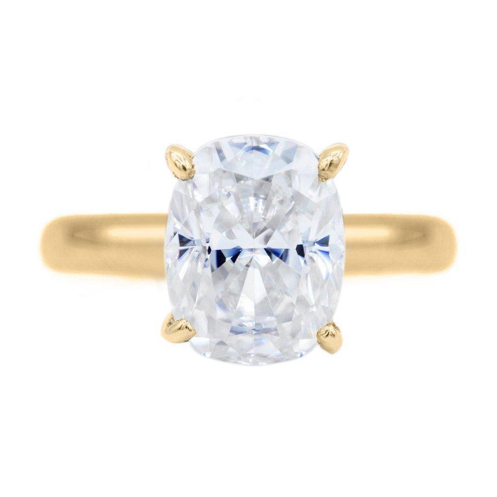 Elongated Cushion First Crush FAB Moissanite 4 Prongs FANCY Solitaire Ring-Solitaire Ring-Fire & Brilliance ®