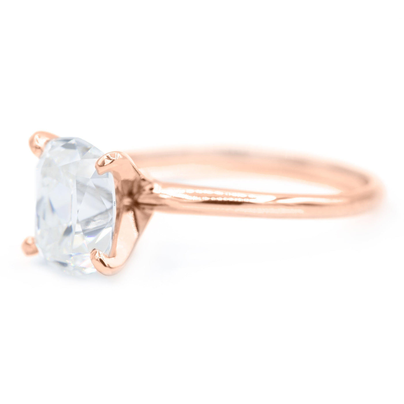 Elongated Cushion Old Mine Cut (OMC) Heirloom Moissanite 4 Prongs FANCY Solitaire Ring-Solitaire Ring-Fire & Brilliance ®