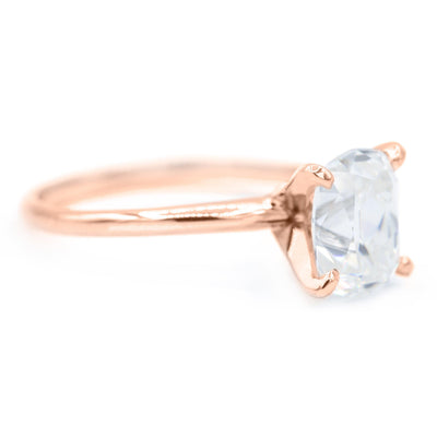 Elongated Cushion Old Mine Cut (OMC) Heirloom Moissanite 4 Prongs FANCY Solitaire Ring-Solitaire Ring-Fire & Brilliance ®