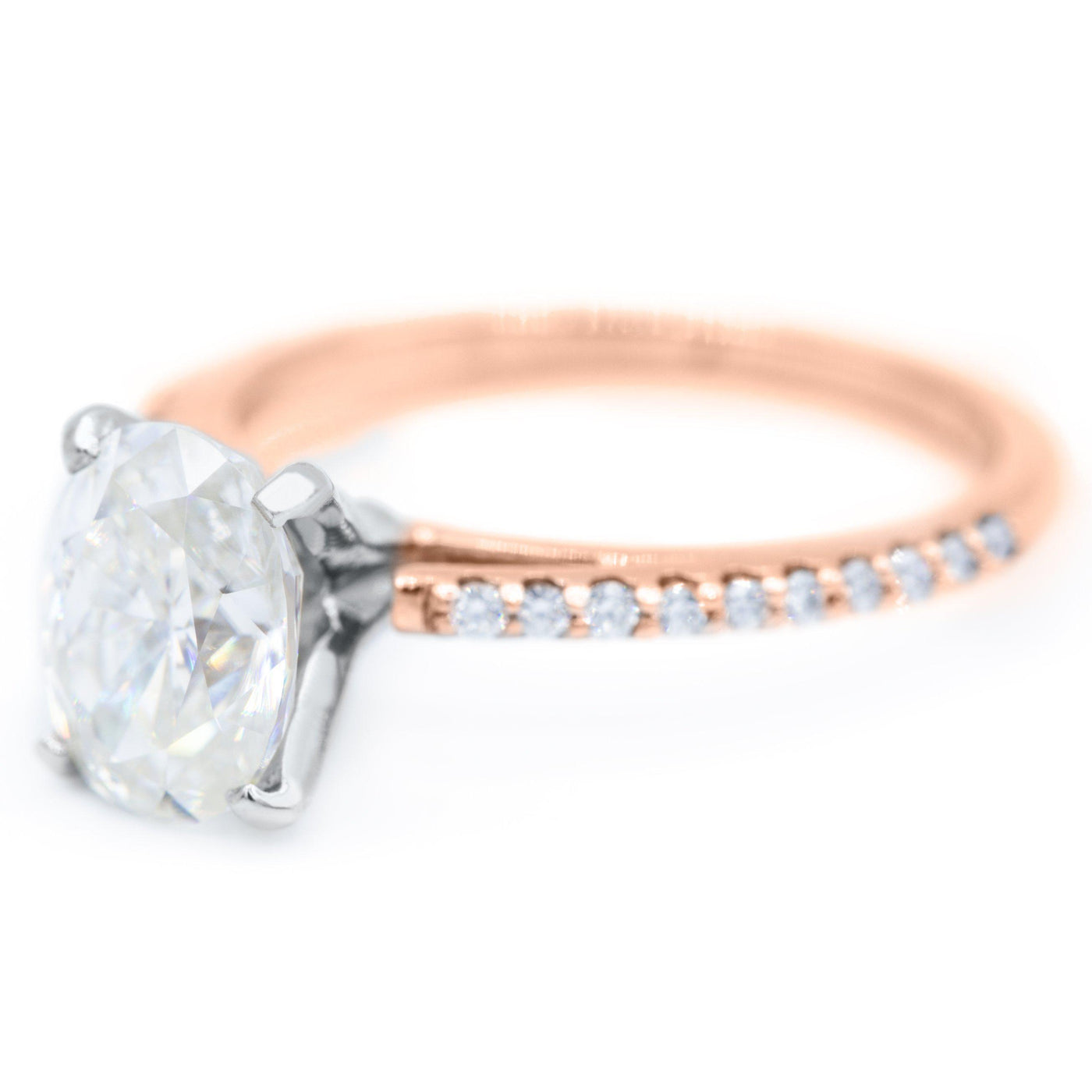 Elongated Cushion Old Mine Cut (OMC) Moissanite 4 Prongs Diamond Accent Ice Solitaire Ring-Solitaire Ring-Fire & Brilliance ®