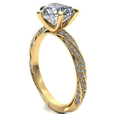 Elysia Heart Moissanite 5 Prong 3/4 Eternity Diamond Accent Ring-FIRE & BRILLIANCE