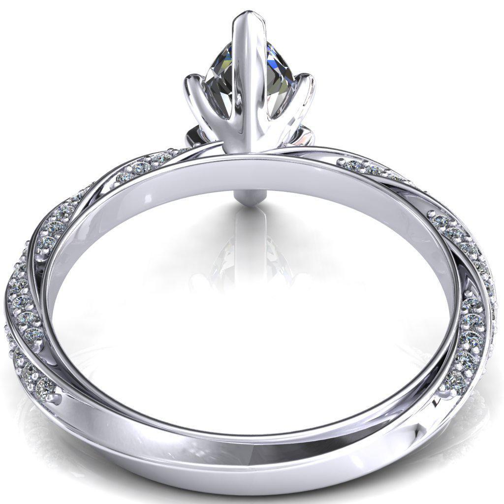 Elysia Marquise Moissanite 6 Prong 3/4 Eternity Diamond Accent Ring-FIRE & BRILLIANCE