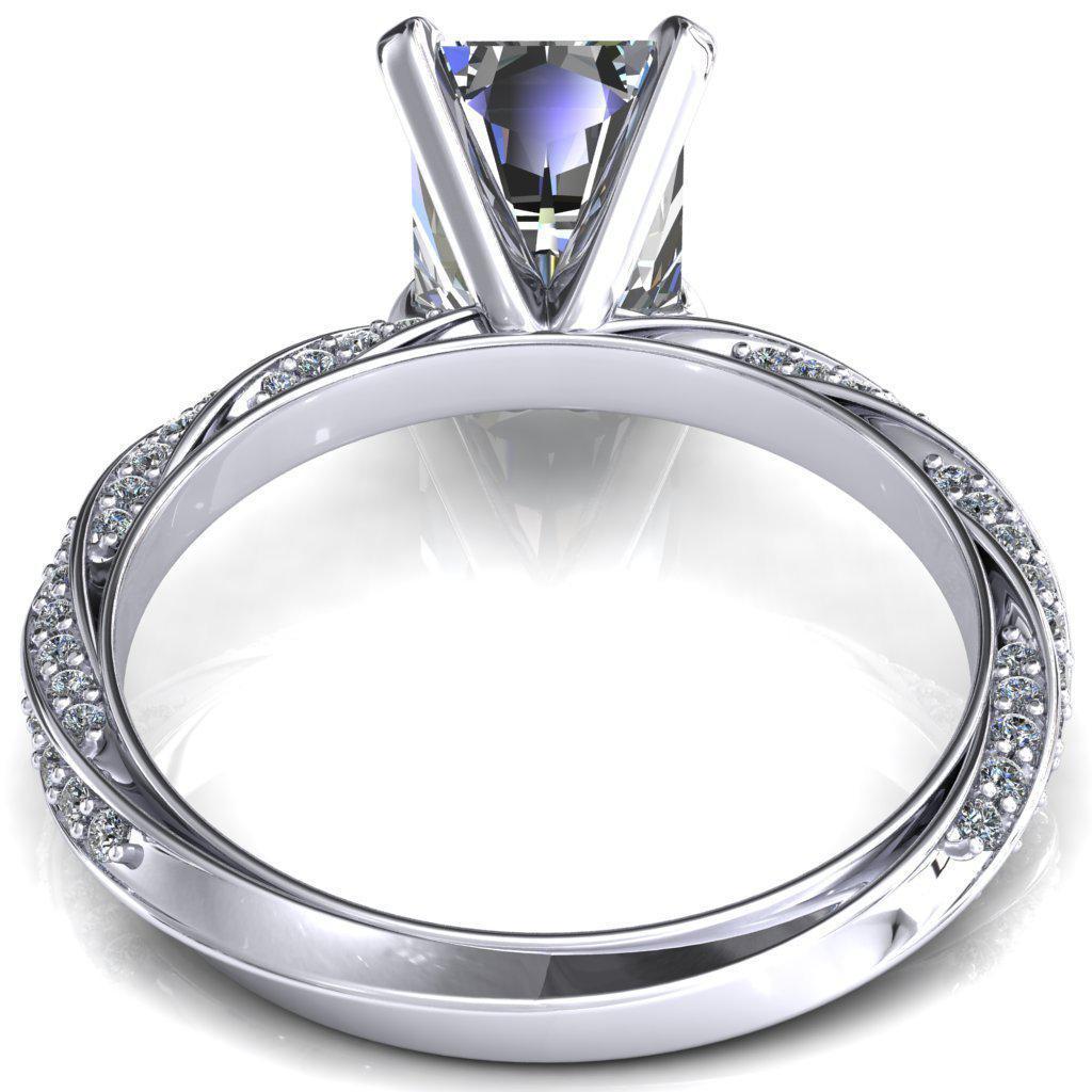 Elysia Radiant Moissanite 4 Prong 3/4 Eternity Diamond Accent Ring-FIRE & BRILLIANCE