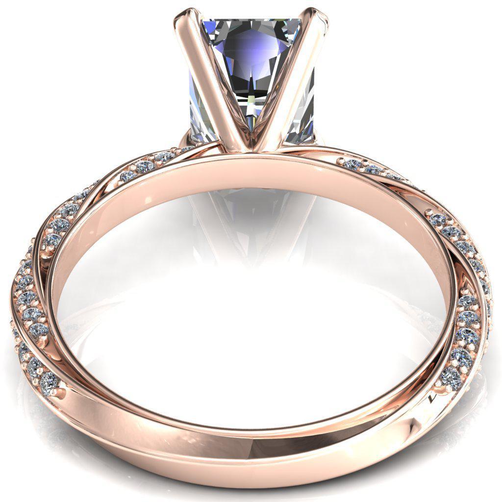Elysia Radiant Moissanite 4 Prong 3/4 Eternity Diamond Accent Ring-FIRE & BRILLIANCE