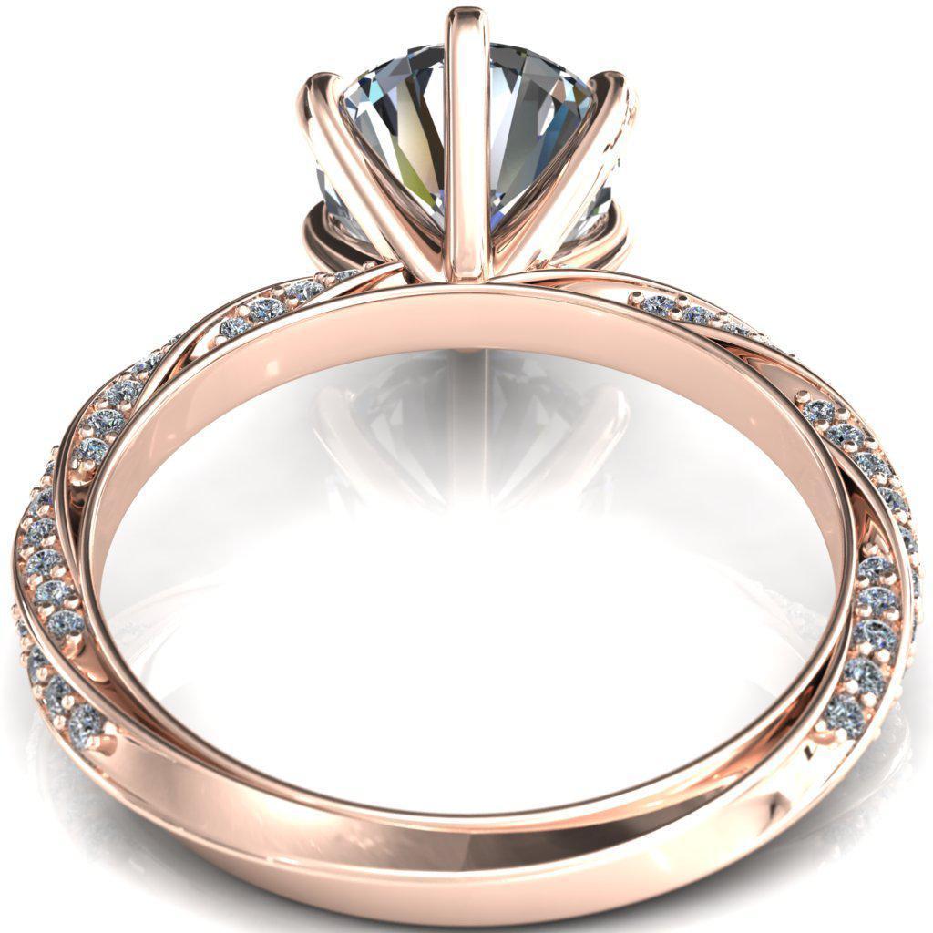 Elysia Round Moissanite 6 Prong 3/4 Eternity Diamond Accent Ring-Custom-Made Jewelry-Fire & Brilliance ®