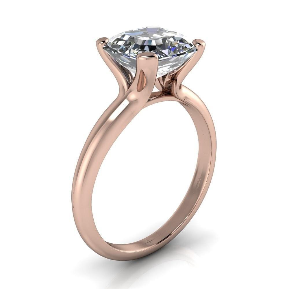 Embassy Asscher Moissanite 4 Prong Comfort Band Engagement Ring-Custom-Made Jewelry-Fire & Brilliance ®