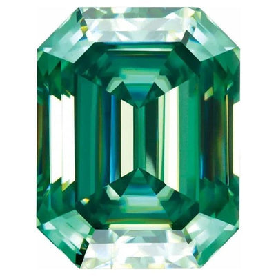 Emerald Step Cut FAB Green Moissanite Loose Stone-FIRE & BRILLIANCE
