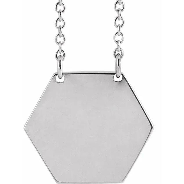 Engravable Hexagon 16" Necklace-FIRE & BRILLIANCE