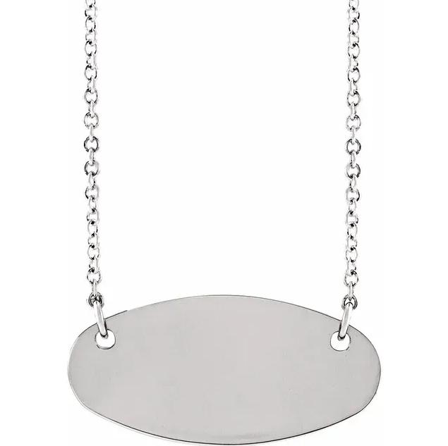 Engravable Oval 16" Necklace-FIRE & BRILLIANCE