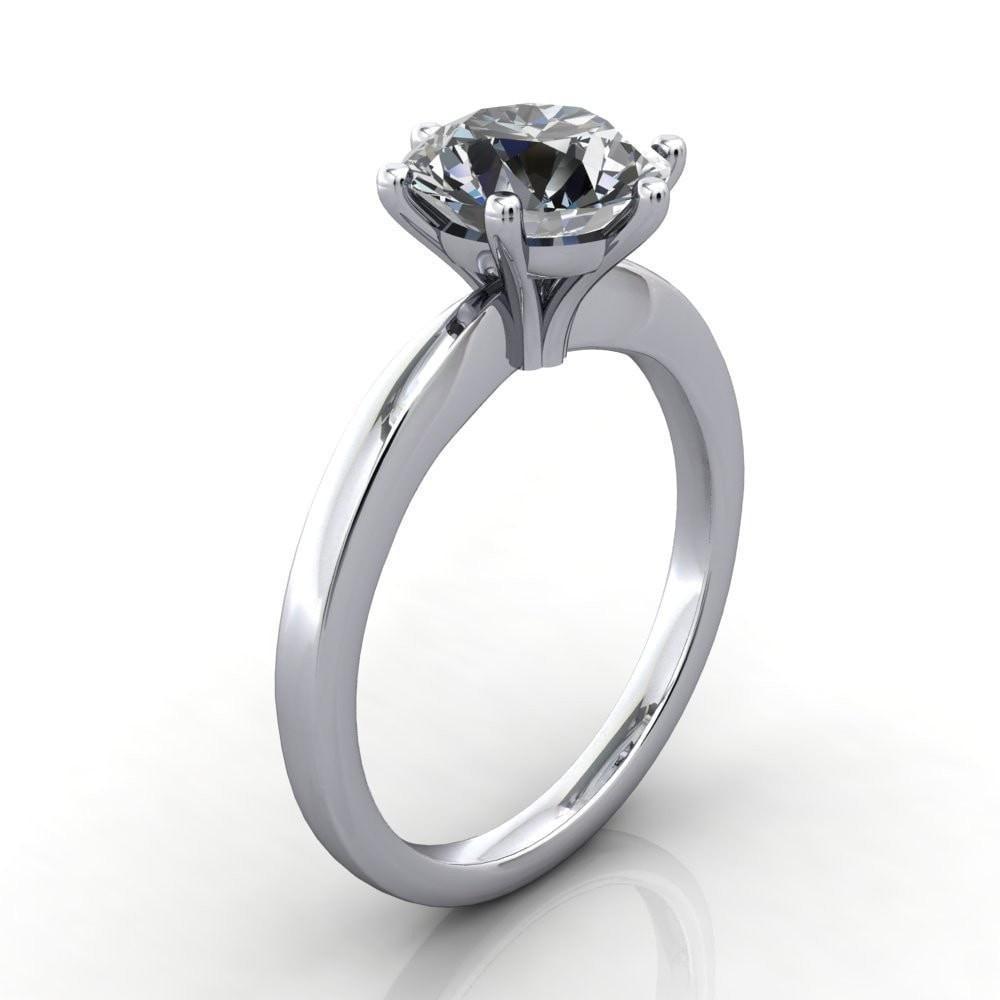 Enid Round Moissanite 6 Prong Engagement Ring-Custom-Made Jewelry-Fire & Brilliance ®