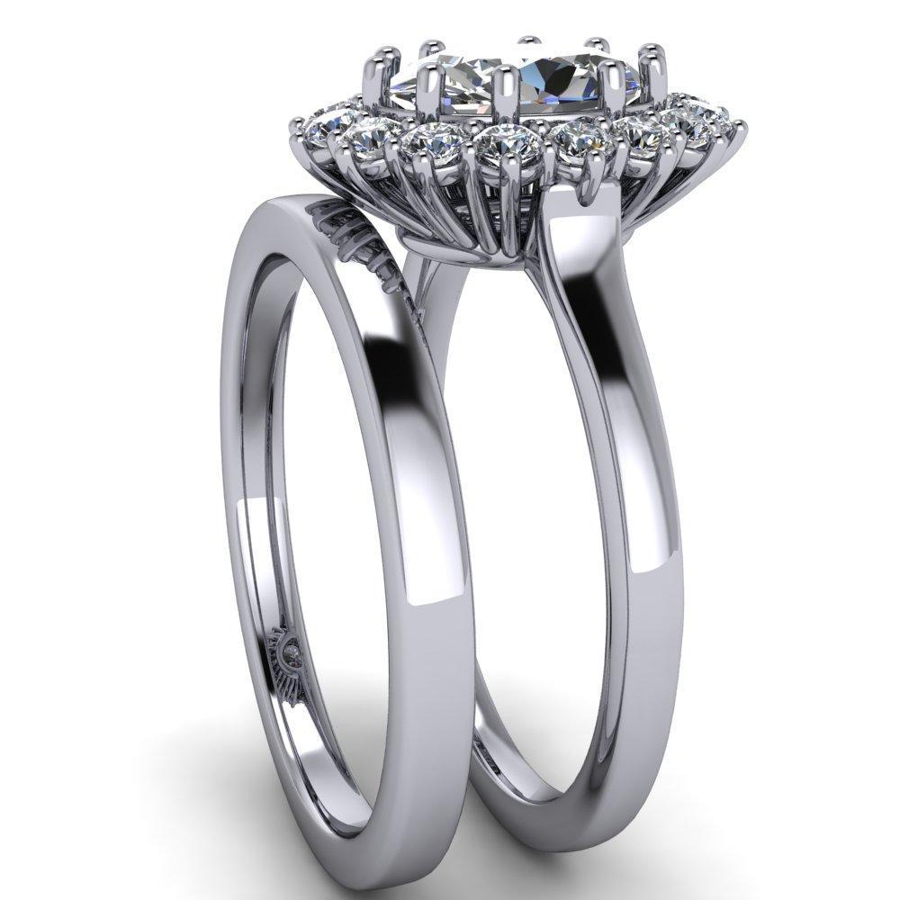 Enri Oval Moissanite Full Diamond Encrusted Halo Ring-Custom-Made Jewelry-Fire & Brilliance ®