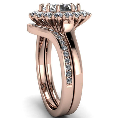 Enri Oval Moissanite Full Diamond Encrusted Halo Ring-Custom-Made Jewelry-Fire & Brilliance ®