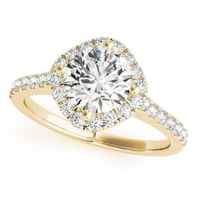 Erica Round Moissanite Diamond Cushion Shaped Halo Engagement Ring-Custom-Made Jewelry-Fire & Brilliance ®