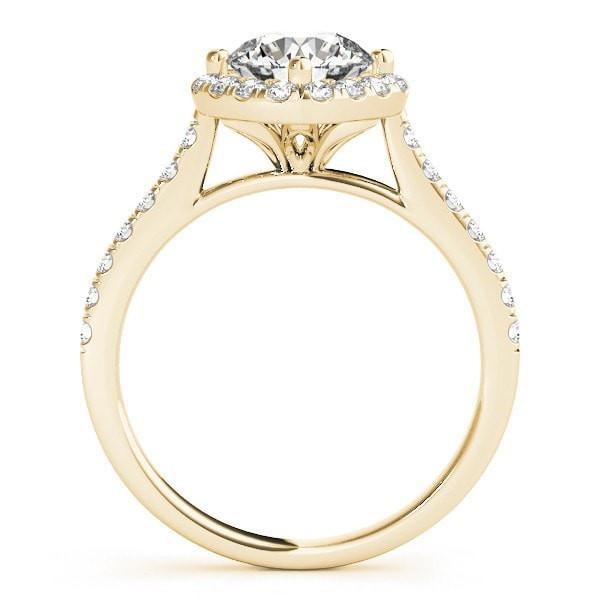 Erica Round Moissanite Diamond Cushion Shaped Halo Engagement Ring-Custom-Made Jewelry-Fire & Brilliance ®