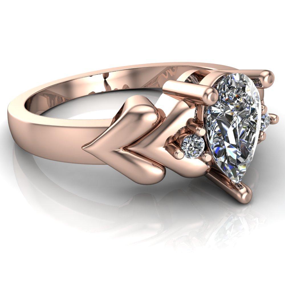 Eros Pear Moissanite Multi Stone Engagement Ring-Custom-Made Jewelry-Fire & Brilliance ®