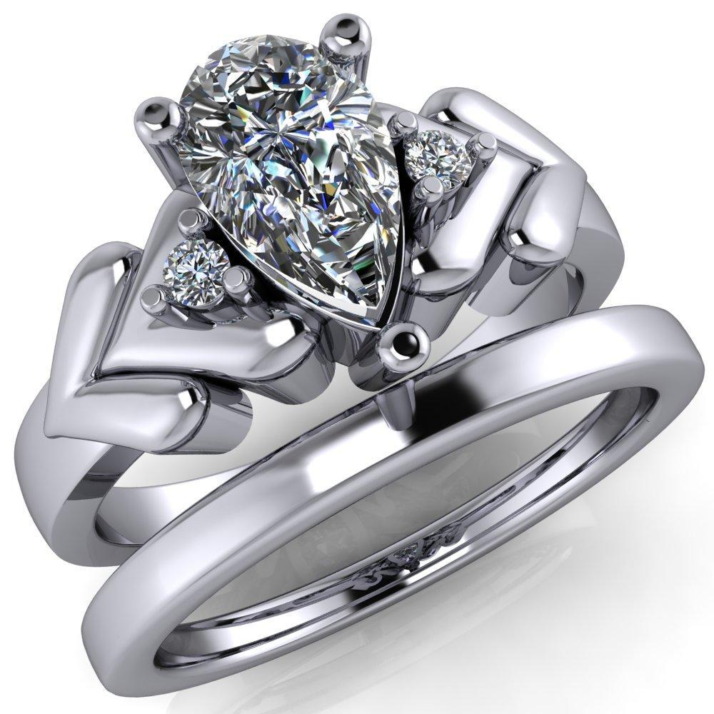 Eros Pear Moissanite Multi Stone Engagement Ring-Custom-Made Jewelry-Fire & Brilliance ®