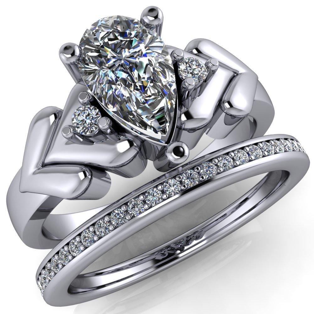 Eros Pear Moissanite Multi Stone Engagement Ring-Custom-Made Jewelry-Fire & Brilliance ®