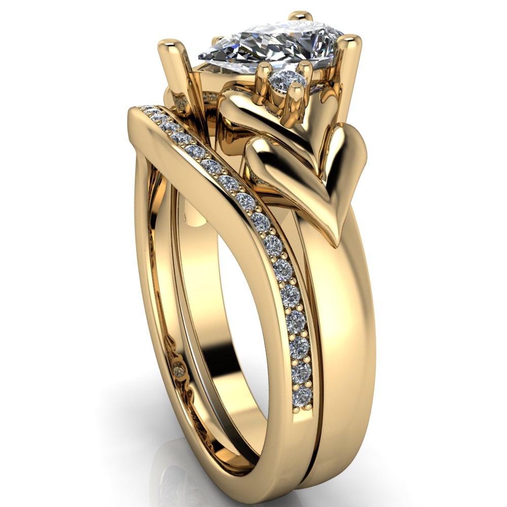 Eros Pear Moissanite Multi Stone Engagement Ring-Custom-Made Jewelry-Fire & Brilliance ®