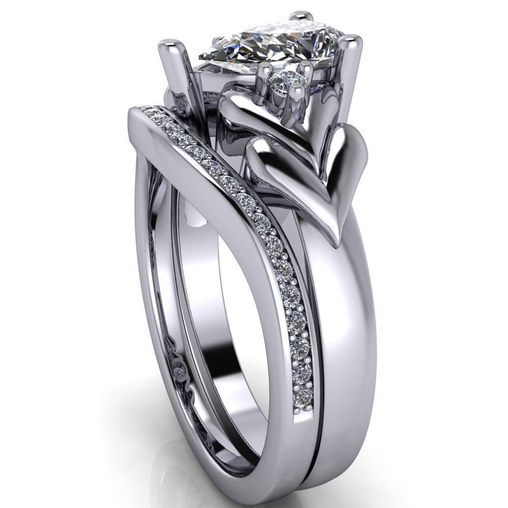 Eros Pear Moissanite Multi Stone Engagement Ring-Custom-Made Jewelry-Fire & Brilliance ®
