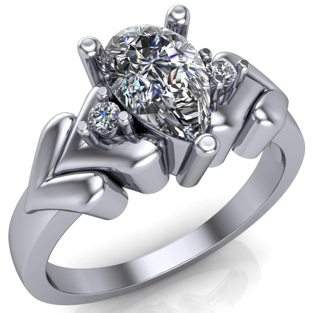 Eros Pear Moissanite Multi Stone Engagement Ring-Custom-Made Jewelry-Fire & Brilliance ®