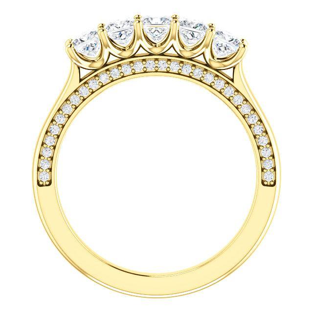 Estella Princess Moissanite 1/2 Eternity Accent Diamonds Anniversary Band-Wedding and Anniversary Bands-Fire & Brilliance ®