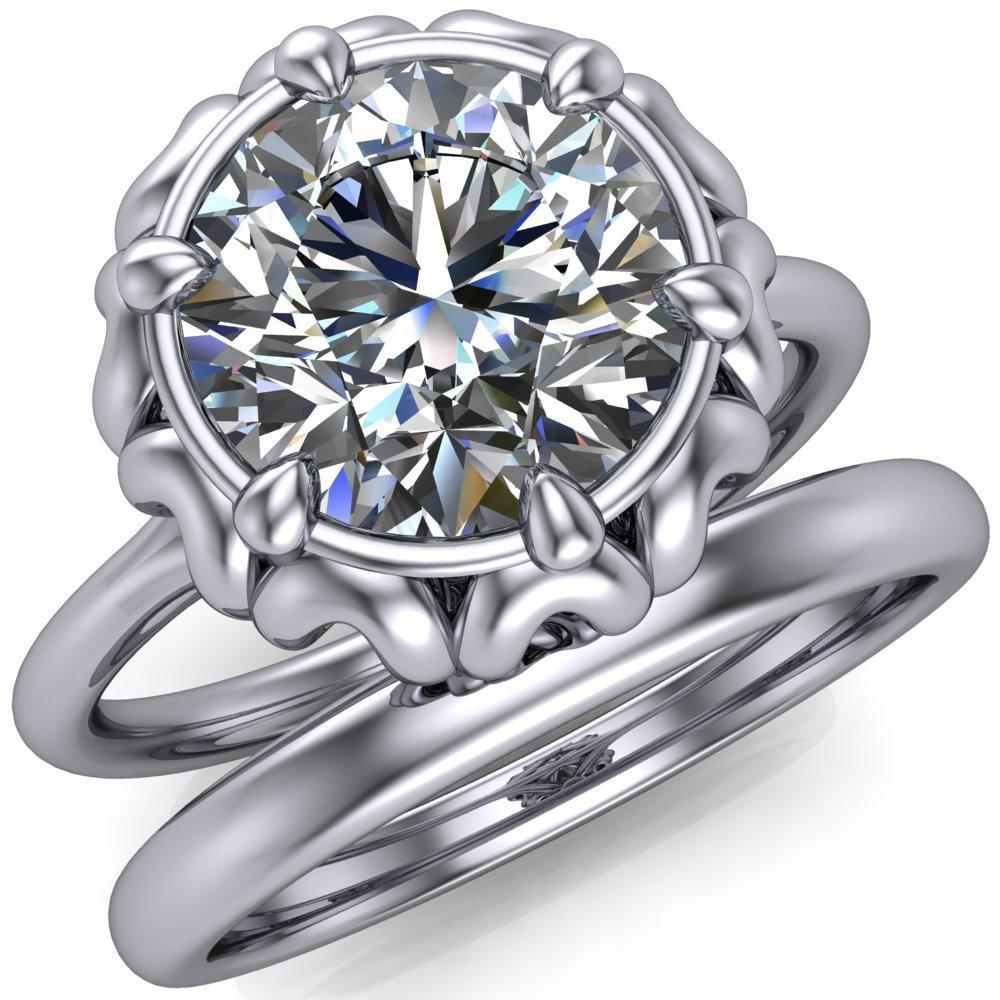 Esther Round Moissanite Princess Jewels Bezel Set Ring-Custom-Made Jewelry-Fire & Brilliance ®