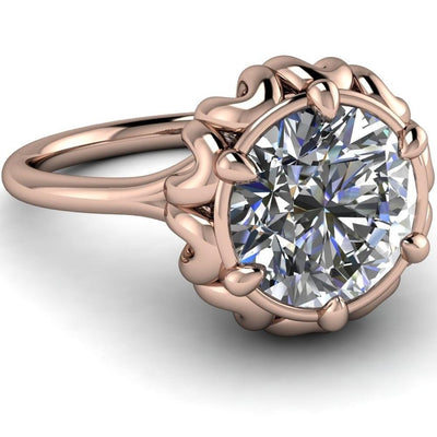 Esther Round Moissanite Princess Jewels Bezel Set Ring-Custom-Made Jewelry-Fire & Brilliance ®