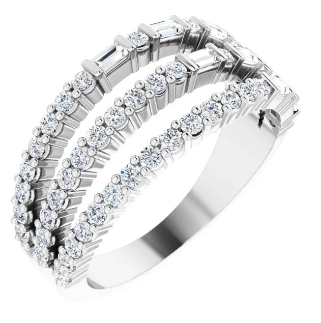 Fabianna 7/8 CTW Moissanite or Diamond Stacked Ring-FIRE & BRILLIANCE