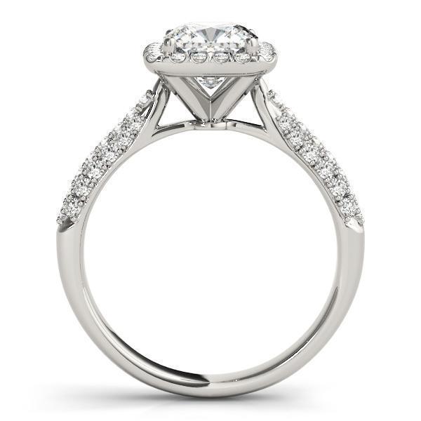 Fallyn Cushion Moissanite Diamond Halo Channel Side Engagement Ring-Custom-Made Jewelry-Fire & Brilliance ®