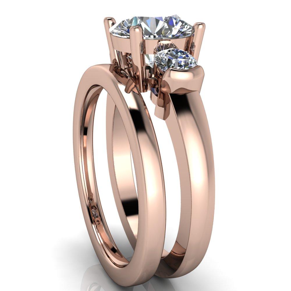 Faryn Round Moissanite Trinity Under Bezel Ring-Custom-Made Jewelry-Fire & Brilliance ®