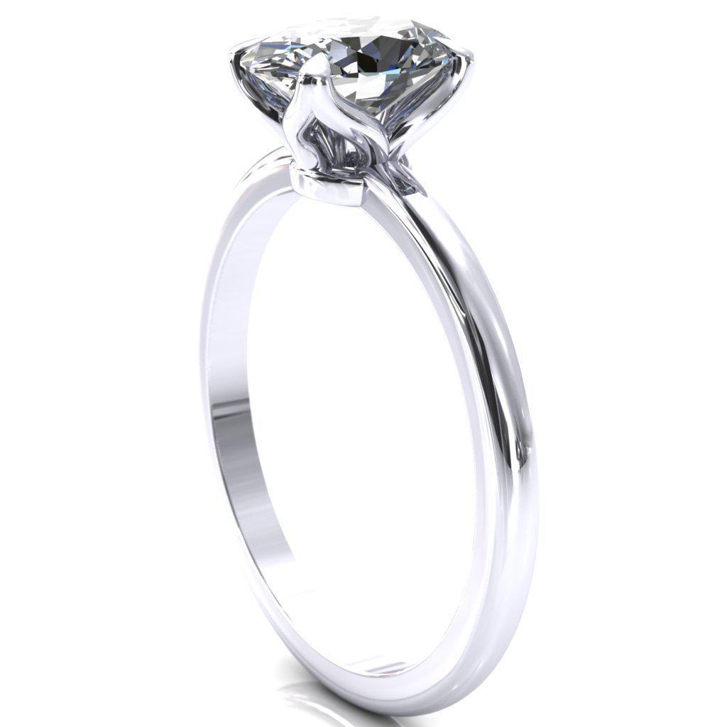 Felicity Oval Moissanite 4 Claw Prong Petal Basket Engagement Ring-FIRE & BRILLIANCE