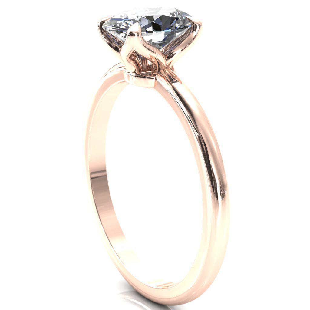 Felicity Oval Moissanite 4 Claw Prong Petal Basket Engagement Ring-FIRE & BRILLIANCE