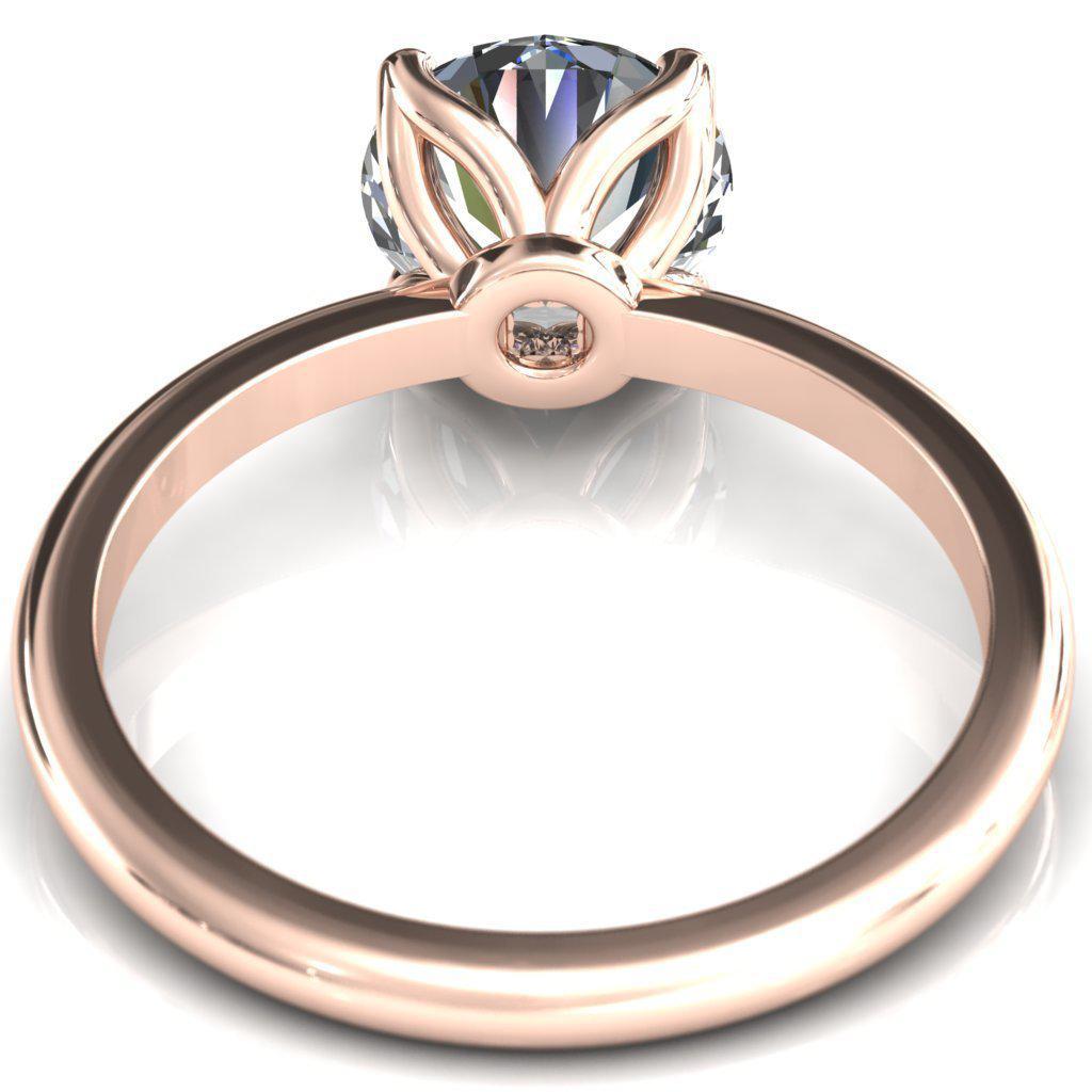 Felicity Round Moissanite 4 Claw Prong Petal Basket Engagement Ring-FIRE & BRILLIANCE