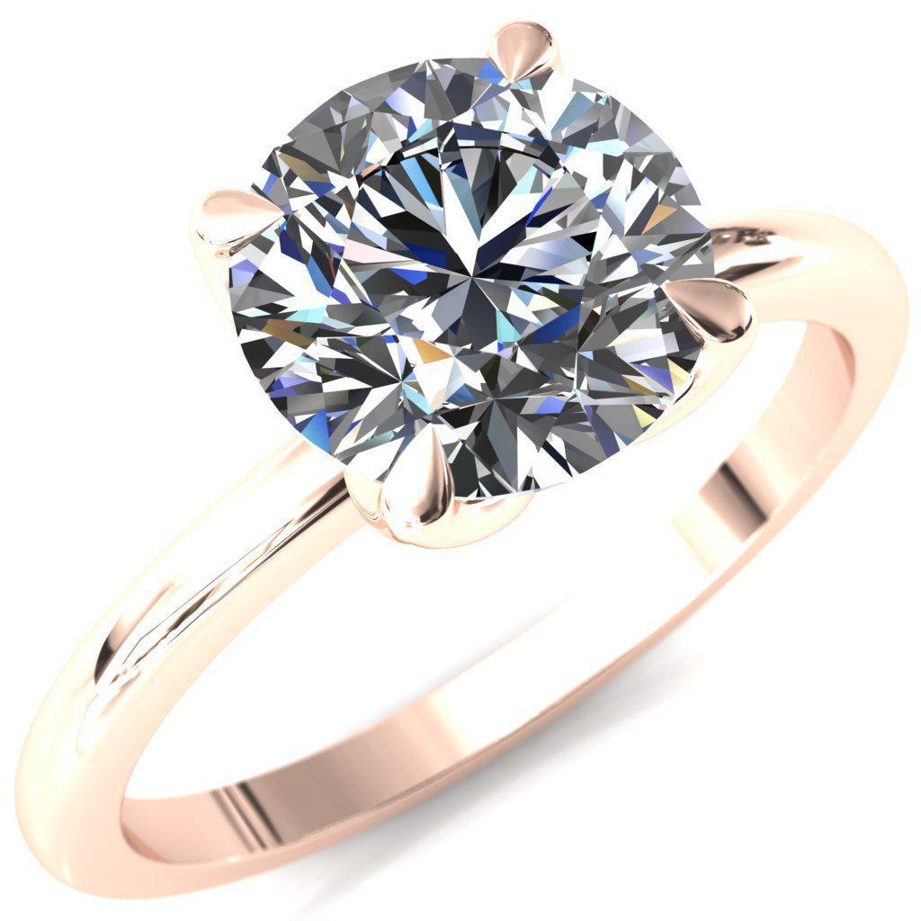 Felicity Round Moissanite 4 Claw Prong Petal Basket Engagement Ring-FIRE & BRILLIANCE