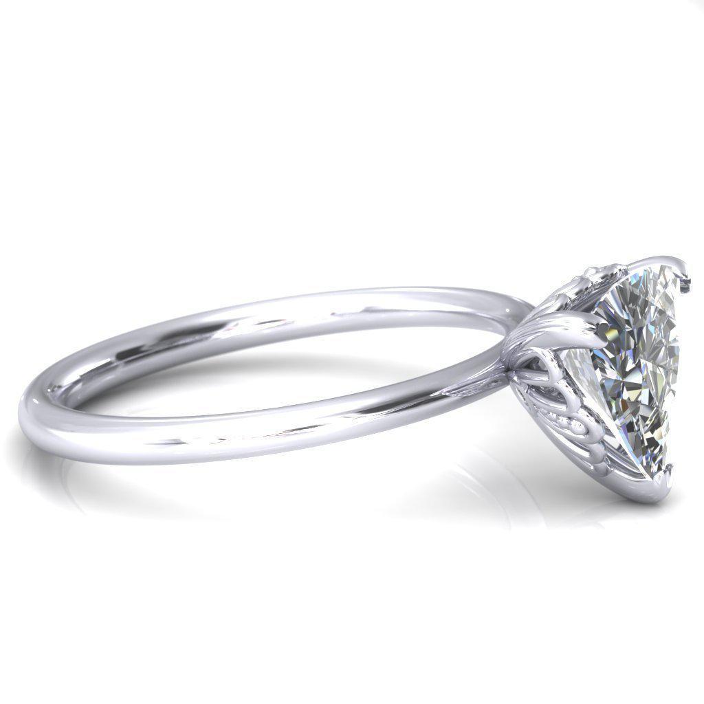 Flockhart Trillion Moissanite 3 Prong Engagement Ring-Custom-Made Jewelry-Fire & Brilliance ®